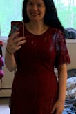 This Pearson Wine Red lace short sleeve dress is so beautiful and gorgeous. Me and my husband Gary are going to a wedding in October and I needed a gorgeous dress to wear to the wedding, and I came across this beautiful lace dress and I ordered a Medium and it fits me perfectly. And it's not short at all it hits right by my knees. This dress is absolutely stunning and perfect.  Thank you so very much, Lulus for carrying such an incredibly beautiful dress. - Lauren W.