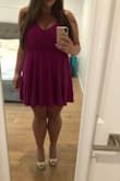 This is my favourite of the 4 dresses I ordered - I actually just ordered in another colour too! The fuchsia colour is more of a purple-pink than the vibrant pink I was expecting but I still love it. I hope they bring it out in a bright pink - I would buy it if it did! - Carla N.