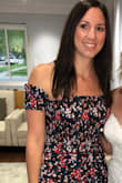 I wore this for my sisters backyard wedding. I'm a big fan of off the shoulder dresses and this one is was just right. Loved how it flowed and was perfect for a hot day/night. I might have to get it in the other color! - Jaime V.