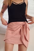Feel so feminine, when wearing this skirt, it came a little bit wrinkle, but when you damp iron becomes instantly wrinkle free, I was using a black panty, and as per previous review said that was translucent and see through fabric, I did not agree personally, because it is a thick fabric. I buy "s" size with my sometimes 27 or 28 inch waist and fit perfectly did not even ride up. Love it!!! - Karla J.