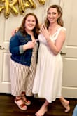 Bought this dress in white for my engagement party and loved it! It's super flattering and comfortable! I am on the tall side and it was proper midi length for me, so if you're super short it might be long. My only gripe is that it does wrinkle easily, it's a linen-type fabric. - Kaitlyn H.