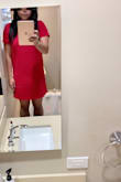 I bought size S first, return & get XS for red & white coz I don't like to wear loose style for this dress. Red does not have extra layer inside dress, white does. - Annie D.