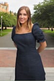 I'm usually a small with Lulus, but after reading these reviews I decided to order up a size and I got a medium. It was a just a little big around the middle, but overall it fit ok! It's a really cute dress but I did have to keep adjusting the sleeves as they kept slipping down. - Morea D.