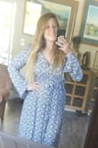 I am so happy with this dress. I've gained a little weight and have never bought a Large size in a dress before and this one is so flattering and fits really well. I am 5'3 so it does drag a teeny bit on the ground but that's expected with my height. It isn't tight on the arms for once and is just all around comfy! I'm in love with it! - Emily G.