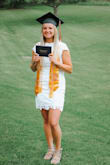 I usually get a medium in dresses because I like to be more comfortable and for it to be a bit longer, but I got a small and it worked perfect very flattering. Doesn't have any padding but I didn't have to wear a bra at all and it wasn't noticeable! Bought this dress for graduation. - Madelyn T.