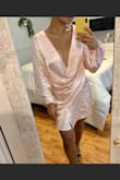 I typically wear an XS or S depending on the item but I decided to listen to reviews and sized up for this dress. Horrible mistake, the dress is so baggy and huge on. It's also a final sale so that sucks. - Carrie D.