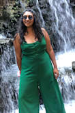 Love this, use to wear to work, travel. The color is very beautiful. Can be a little loose around the stomach and show your body, if you wear with skims, should be fine. - Daniela Z.