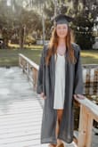 I bought this dress for my high school graduation. It is perfect and really pretty! The length is good. I am tall and got a size medium, and the length of the dress was not too short for me. The adjustable straps also really help. - Mackenzie L.