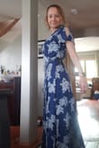 What an amazing dress! Light, just great for summer. Runs slightly long so even with high hills I had to cut it 4 inches, but that didn't bother me since I used that material ac a fancy scarf or head band. Plenty of extra inches in the waist  so you can feel very comfortable before fancy and big dinner  as well as after. Totally recommend buying it! - Agnieszka U.