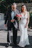 I bought this as a last minute dress after having to change my wedding plans due to COVID-19. The dress fit so nicely! It was a bit long and unfortunately I didn't have enough time to get a hem but so beautiful, really complimented my figure and I felt very bridal in it! - Isabella P.