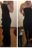 I bought this dress for a wedding in the fall. I originally ordered a medium because all my formal wear from Lulus is a medium. But the medium was too lose on the hips and the top area and wouldn't stay up. So I ordered a small and it fits great! I think I might have to hem it if I want it to resemble the fitting of the model, but I can totally do without a hem for a different look. It is very slimming and great quality and I cant see through it! I wish I had more events to go to buy similar. - Casey B.