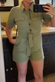 This is awesome, the fabric is structured yet soft and as other people have noted it fits us ladies with athletic thighs (a real challenge sometimes!) Love this and highly recommend. I normally wear a S in Lulus, unless it's oversized or super flowy, then I'll size down to an XS, the S fit perfect. - Williams