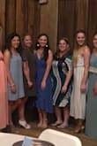 I LOVE this dress! I usually like wrap dresses but sometimes have issues with them showing too much cleavage. I didn't have that issue with this dress and it fit amazing! The dress was comfortable and I got so many complements when wearing it for our rehearsal! - Amy C.
