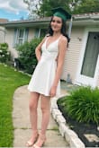 I love this dress so much! I wore it for my high school graduation. I am pretty tall so I worry about the length of dresses before ordering them, but this dress was absolutely perfect. Totally would recommend! - Madison R.