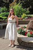Lovely dress with great quality lace. The straps are definitely a bit long and the fit a bit loose, but a cute belt really helps cinch it all together, accent the white and keep the top in place. Also pockets! - Caitlin K.