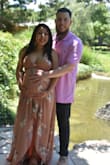 Wore this dress for my maternity pictures/ baby shower. Wanted a high-low dress since I'm petite, so with the bump the dress wasn't so long. I did have extra cleavage showing, had to wear a safety pin. - Giselle A.