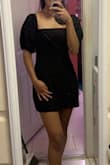 Pros: Super cute dress, and it fits great! Looks exactly like in the pictures :)
Cons: It's really difficult to get the zipper over the seam in the middle of the dress (between the stretchy and non-stretchy parts), so I'm scared it'll break every time I zip the dress up & down. Not sure how long the zipper will last :(
Also, even with the dress completely unzipped, it's hard to get the dress over my hips. I think it would've helped to have the zipper go a little lower so the dress was wider unzipped. - Elizabeth R.