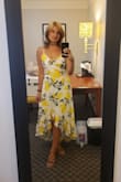 I have received many compliments on this dress! I will say that I'm small chested and it is a PERFECT fit in the bust area, so keep that in mind if you're normally a size small but have a larger bust. This dress is great as a casual dress with flat sandals or as a more wedding-esque summer dress with heels. Love love love it, I feel like a flowy, summer goddess:) - Samantha S.