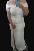 Bought this for my (last minute) wedding... I bought a 2500$ wedding dress. Still plan on wearing it for second wedding, (should've been the only wedding) but not till next year. 
Well we wanted to still get married on our original date, so I saw this dress and ordered it. Very happy with this dress and the price!! It's a little tight on me and I'm not wearing any spanx. Also needs to be hemmed. But overall very happy!! - Tianna R.