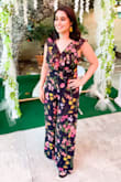 This jumpsuit is sooooo nice! I got a large because I am tall and curvy and usually have a problem with rompers and jumpsuits not being long enough for my torso. When I first tried this on I had a bit of a wedgie so I left it hanging for 3 days before I wore it to a wedding and it was perfect! Very comfortable and flattering! I love the wide legs and lining throughout. - Sarah S.