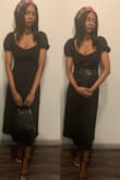 Total milkmaid vibes! This dress is on trend an fits true to size. Pairs well with a headband and ankle strap heels. - Mariam G.