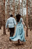 Gorgeous dress for a photo shoot! It actually has three layers of material (one lining, two chiffon) that make it flow and move beautifully. It was a little large - I had to have the shoulders pulled up a little and the bottom hemmed - but then it fit perfectly. Really loved it. - Emily S.