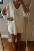 Love this dress! It is so flattering and the white is not at all see-through. - Allison J.