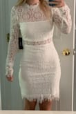 I love this dress. I bought it for my bridal shower and I cannot wait to wear it. Fits in all the right places. I was worried the sleeves would be too small but fits great! - Shaina B.