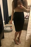 I love this skirt! It is fitted, but has a nice little stretch to it too. - Stephanie L.