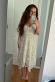 I am so excited to wear this dress! I am getting married this June (COVID bride) and am still wearing my wedding dress, but I wanted to change into something bridal but still comfortable. The lace is just the look I was hoping to get and it isn't too long either (which happens a lot with midi dresses for me). I really like the neck line and that the straps are adjustable to fit properly. Can't wait to wear it this month! - Alyssa J.