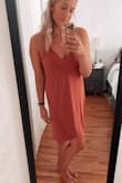 This dress is so flattering! Great to slip on over a suit at the beach (make sure to be dried off, it does show water) but honestly I could live in this 24/7. So comfy and nice for my figure. - Ashley H.