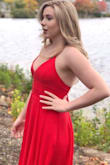 Super cute, I love the lace up back. I wore it for my cousins wedding. I do recommend using fashion or wig tape to hold the front on your breasts because mine felt like it kept falling but it was adorable. - Vanessa B.