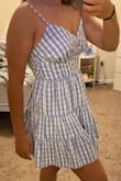 I got this dress for graduation pictures, and I absolutely love it! It's so cute and flattering! I'm not typically one for flowy dresses but this one is super cute! Only thing I would have to say is that it's a little short but I'm a short person in general so I would keep that in mind! Other than that it's amazing!:) - Franchesca R.