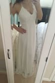 Can't believe finding my wedding dress was so easy. I literally ordered one dress during quarantine and the medium fits like a dream. I normally wear a medium at American eagle. This dress looks much more expensive than it really was. I'm wearing flat dressy sandals so it will need to be hemmed. The cut is so flattering. I'm having a bit of trouble finding a strapless bra that can't be seen in the front, if not for that it would be 5 stars. This is perfect for my little beach wedding. I'm excited for my future husband to see me in this dress! - Haley A.