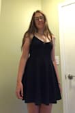 This dress is cute, simple and flattering (especially if you're a smaller chested girl like myself), I worried about it being short but it hits perfectly mid-thigh. My only complaint is that it's a little heavy because the fabric is so thick, so it could be a little hot but definitely nothing unbearable. I would for sure recommend if you're looking for a simple, affordable LBD. - Ella J.