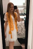 Love love loved this dress! It was absolutely perfect for my graduation photos and fit comfortably with a little wiggle room! - Gabrielle J.