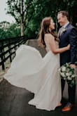 I wore this at my elopement in May and it was perfect! We had to postpone our wedding due to COVID, but still wanted to get married, so I had to find an elopement dress pretty quickly. This one somehow fit like a glove without any tailoring. It was definitely long on me, but not so long that it was an issue. Definitely recommend this for an elopement/bridal luncheon/rehearsal/literally anything else! - Sarah M.