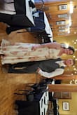 Love this dress!! The material is light, loved how it wrapped! I wore it as a second dress after my imitate wedding! I also wore 3" heels with the dress. I ordered an XL but I totally could have went with a LG! - Tristen C.