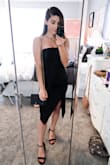 This LBD fit perfectly. I love the slit detail on the side. I paired it with some simple strappy black shoes and it was a perfect outfit for really any occasion. - Kelsey R.