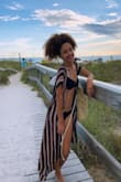 It's the perfect length and material, cute as a cover up for swim suits and to wear out as like a kimono type of thing. No regrets! - Ashley L.