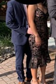 I wore this dress for a wedding in June and everyone loved it. I'm 5'3" so the trumpet flare at the bottom cut at a weird place on me, making it a little restrictive around the knees. But it was pretty comfy otherwise. - Meilyn F.