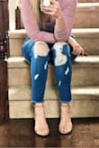Read the reviews and ordered one size bigger. I probably could've even went two sizes up. Love them. They're the perfect height - Tamara S.