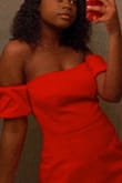 Super short so don't bend over and walk up stairs but it fits amazing and looks great. - Jada S.