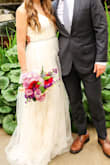 We eloped because of COVID-19 and I rush ordered this dress. It showed up the day before but it is definitely not ivory or white. It's beige. If my wedding wasn't the day after I received it, I would have returned it and looked for something else. - Marissa K.