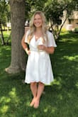 Loved this dress for my shower! A little low cut in the front for my liking, so I just used a safety pin to hold it together :). - Caitlin C.
