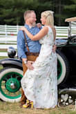 This dress was perfect for our wedding at our house on the farm.  I did not have to get it altered at all with my 3 inch heels.  It was so comfortable and got so many compliments. - Katie F.