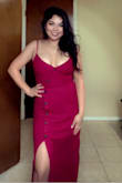 I can't wait to wear this out in public. It is so beautiful and the color is amazing. It has a certain sexiness to it with the long slit. Perfect for anything really. - Adele A.