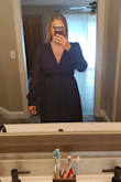 I am absolutely in love with this dress. I ordered it for engagement pictures and can't wait to wear it again. It is so flattering and romantic. I am 5'9", so sometimes I have issues finding dresses long enough but this one was perfect. I am busty, so it was a little revealing in the chest area but I made it work. I will admit, I had NO IDEA how to wear a wrap-dress, so when I first got the dress, I thought there was a hole in it, but it turns out, that hole is where the string goes to wrap around yourself and tie the dress... DUH! But seriously, love this dress and you will too! (Sorry for the non-full-length picture, we haven't received our engagement pics back yet, so this was all I had.) - Stephanie P.
