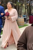 I bought this dress super last minute for a wedding I was a bridesmaid in. I had another dress made but it was AWFUL. So I googled and saw this dress and it fit beautifully!
I'm 5ft so I did have to cut some of the bottom off. - Celenne T.