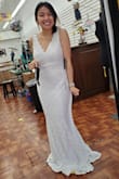 This dress came just a LITTLE large around my waist, but that shouldn't be the case for everyone. The style and everything else about the dress is great; simple, yet very classy, which is exactly what I was looking for in a dress. Not bad at all for a last minute wedding dress purchase! Definitely recommend.(: - Carla J.